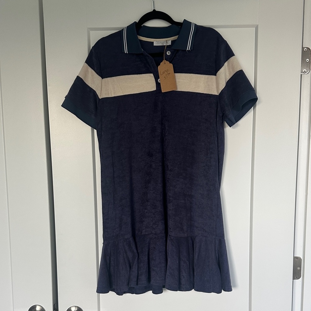 Closet Navy and White Mini Dress